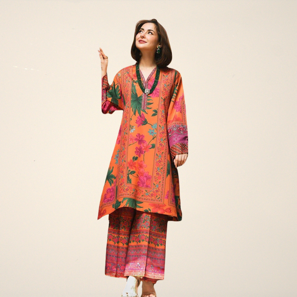 Hania Dazzle 2PC Doria Lawn Suit – Digital Printed Summer Eid Wear for Women